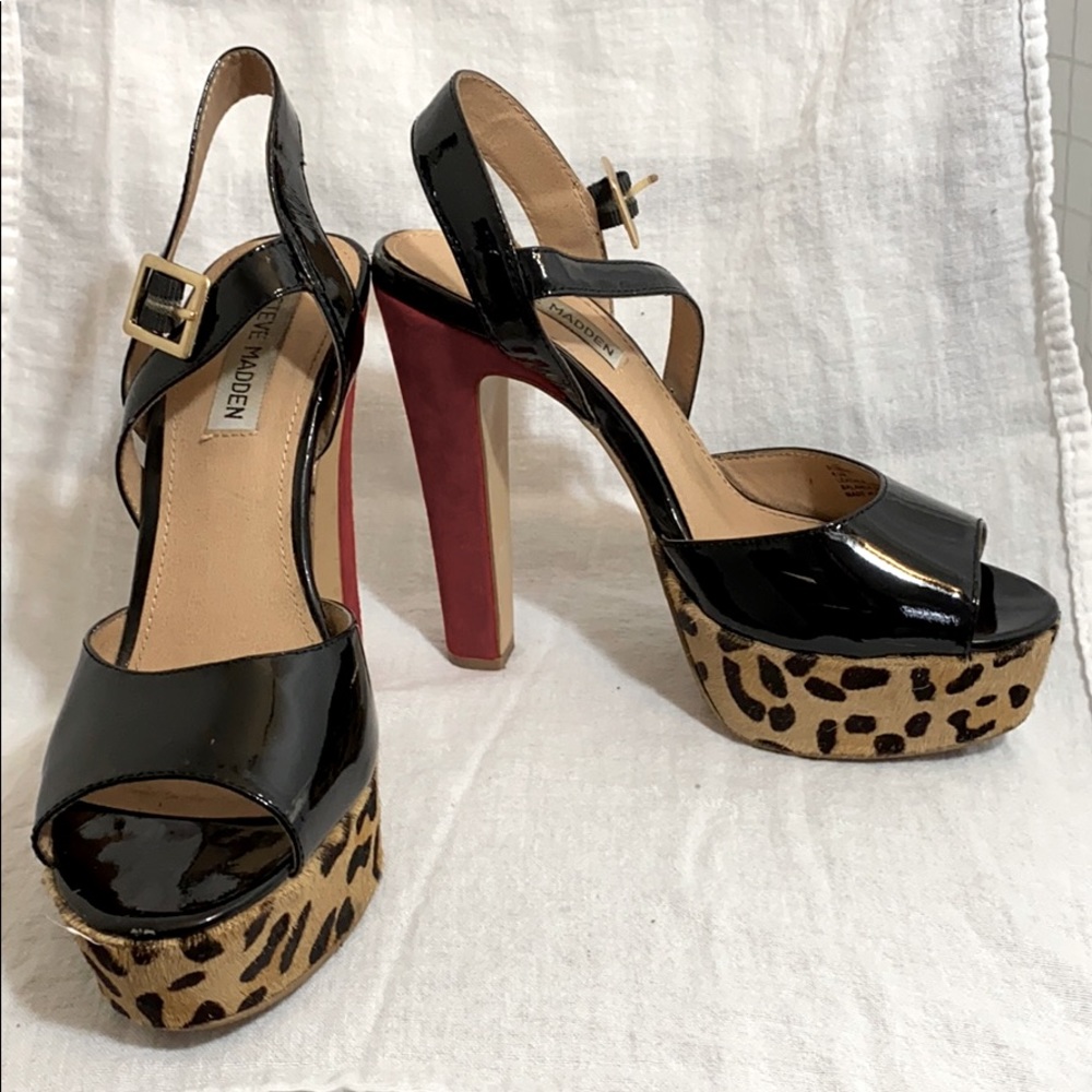 Steve Madden leopard print with read heels